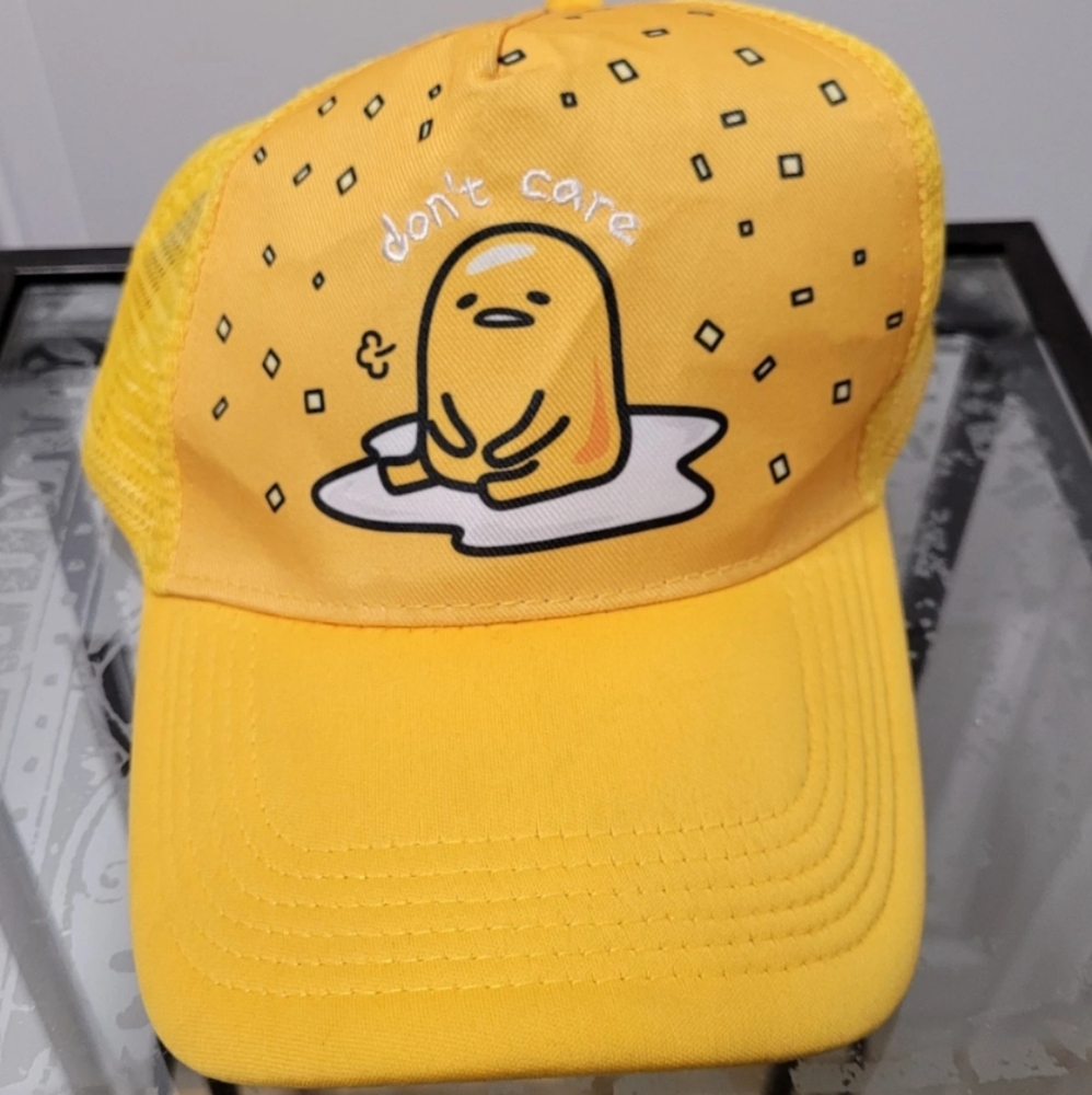 Gudetama Lazy Egg Hat Cap Snapback Sanrio Dont Care Adjustable